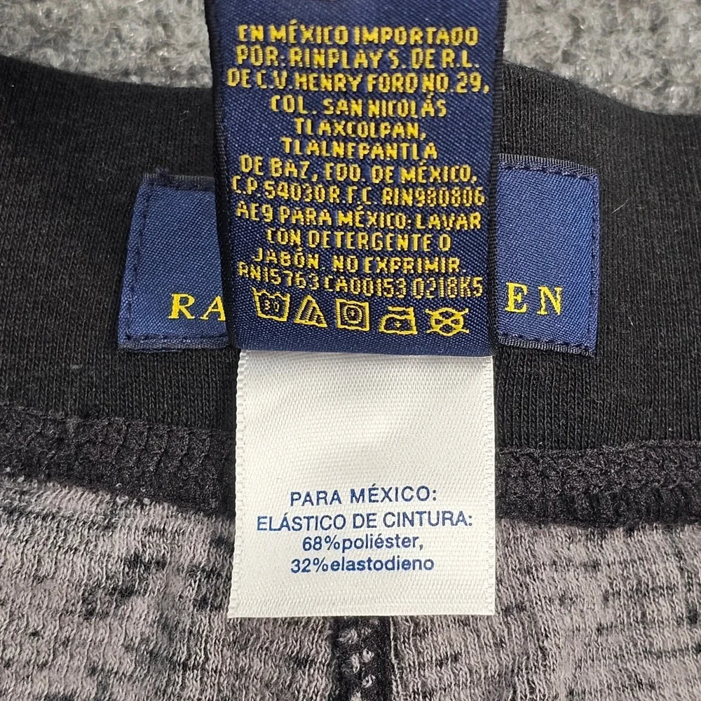 Polo‎ Ralph Lauren Mens Pajama Lounge Pants Black Aztec Print Drawstring XL